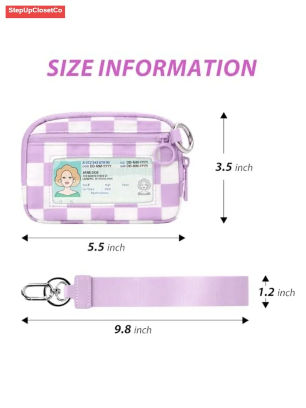 Wristlet Keychain Wallet for Women, Small Nylon Change Purse with Detachable